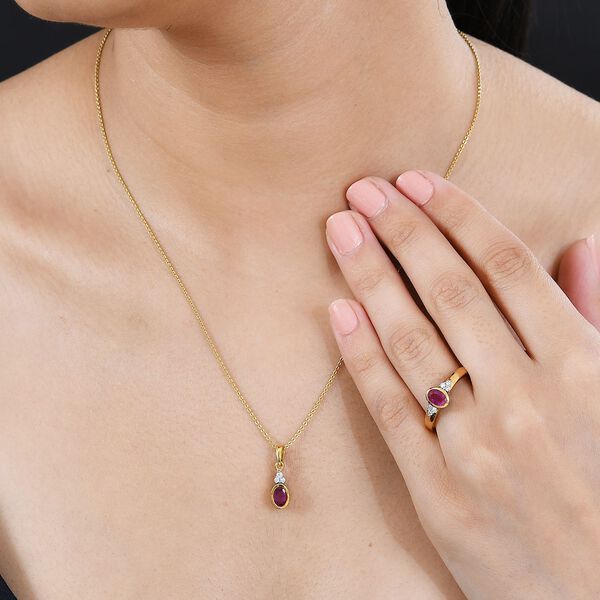 Afrikanisches Rubin und Moissanit-Schmuckset - 1,05 ct. image number 3