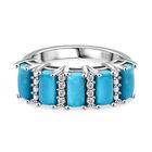 AA Sleeping Beauty Türkis, Weißer Zirkon Ring 925 Silber rhodiniert (Größe 16.00) ca. 2,31 ct