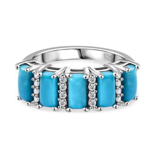 AA Sleeping Beauty Türkis und Zirkon Ring - 2,31 ct. image number 0