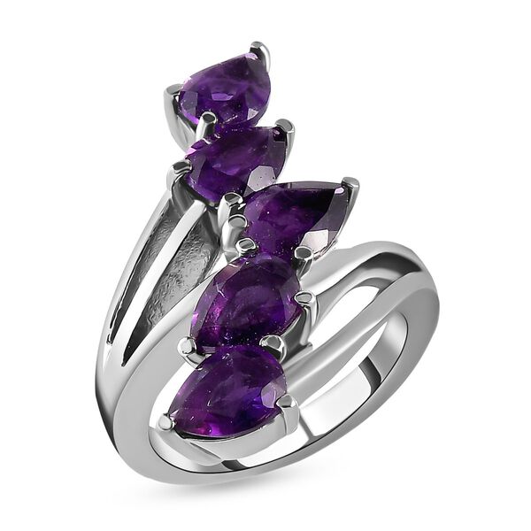 Afrikanischer Amethyst-Ring, (Größe 16.00) Edelstahl, ca. 3.23 ct image number 4