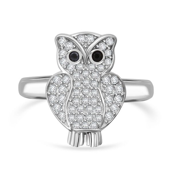 Lustro Stella Schwarzer Zirkonia, Weißer Zirkonia Ring 925 Silber rhodiniert (Größe 21.00) image number 0