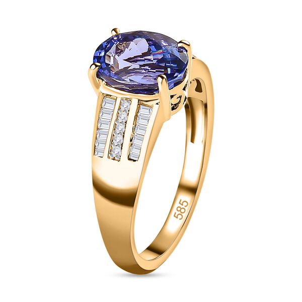 AAA Tansanit und Diamant Ring - 2,18 ct. image number 5