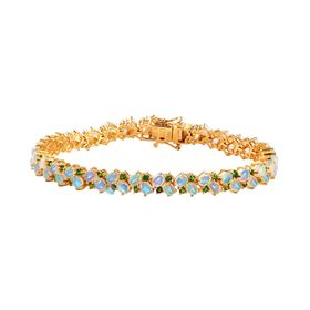 AA kaleidoskopisches, äthiopisches Welo Opal und Chromdiopsid Armband - 9,06 ct.