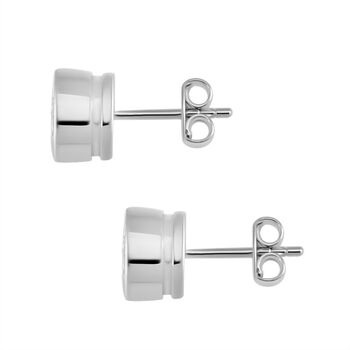 Moissanit Nugget Ohrringe, 925 Silber rhodiniert - 2 ct.