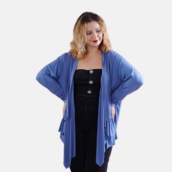LA MAREY - Wasserfall Cardigan, L/XL, dunkelblau