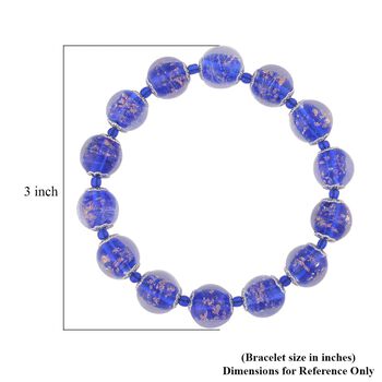 Blaues Armband im Murano-Stil, 16,5 cm