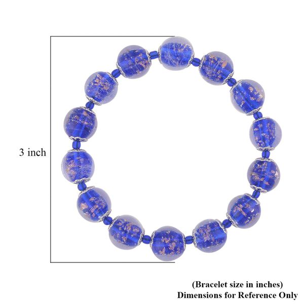 Blaues Armband im Murano-Stil, 16,5 cm image number 3