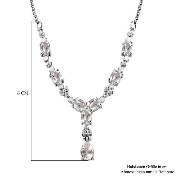 Wei&szlig;er Topas Halskette ca. 45 cm Edelstahl ca. 5.01 ct image number 6
