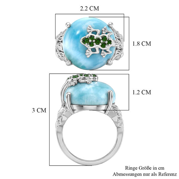 GP - Larimar, Nat&uuml;rlicher Chromdiopsid Ring 925 Silber rhodiniert (Gr&ouml;&szlig;e 17.00) ca. 16,60 ct image number 7