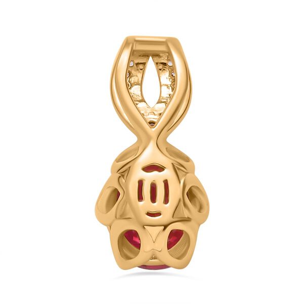 Synthetischer Padparadscha-Saphir Anh&auml;nger, ca. 3,92 ct. image number 5