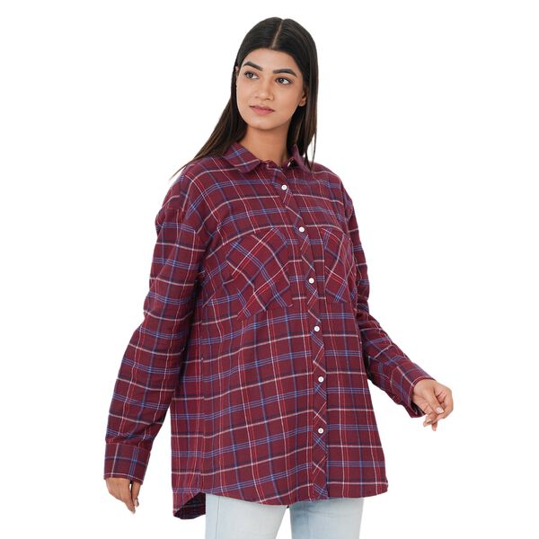 TAMSY - Damen, gewebte Hemdbluse, Gr&ouml;&szlig;e 42, Rot image number 3