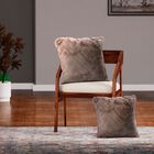 Superweicher Mikroplusch 2er Set Sofa-Kissenbezüge mit Rautenmuster, 45 x 45 und 60 x 60 cm, Hellbraun