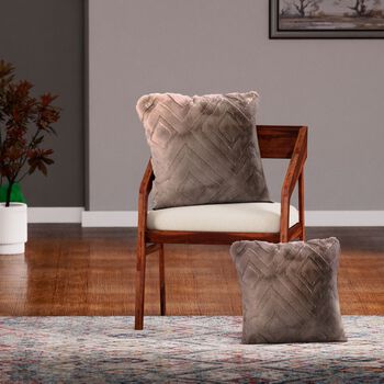 2-tlg. Zierkissenbez&uuml;ge, 60x60 cm und 45x45 cm, kaffeebraun