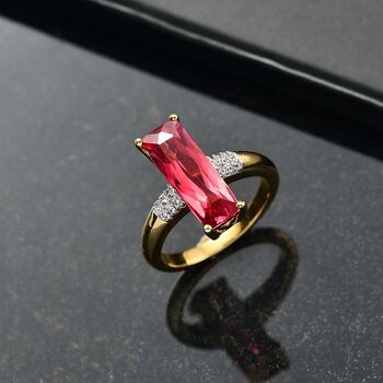 D'Joy Labor Padparadscha Saphir und Zirkon Ring - 5 ct.