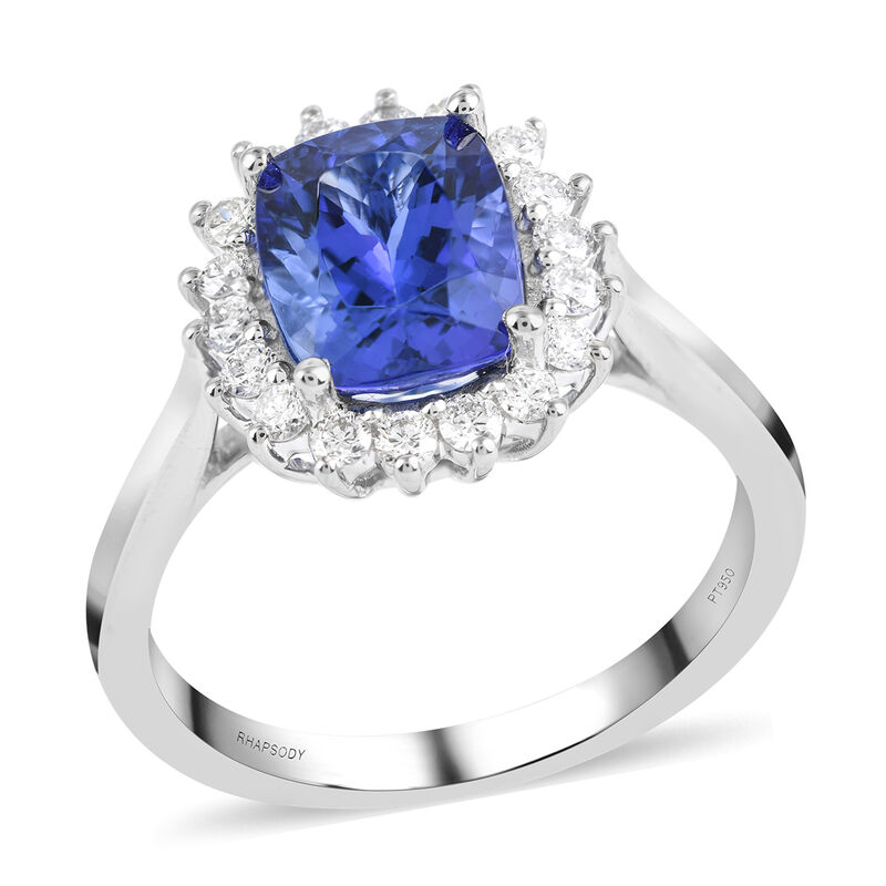 RHAPSODY AAAA Tansanit und VS EF Diamant Halo Ring- 2.60 ct. image number 0
