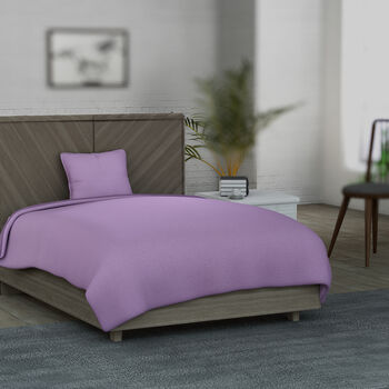 Serenity Night - 2er-Set Bambus Bettbezug und Kissenbezug, Gr&ouml;&szlig;e 135x200 cm und 80x80 cm, Lavendel