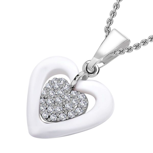 Kristall Herz Anhanger mit 43+ 3,8cm Kette image number 4