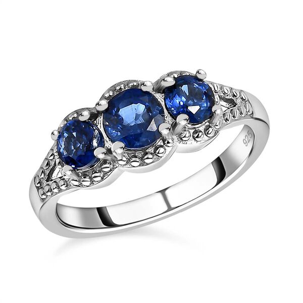 Kaschmir Kyanit Ring, 925 Silber platiniert, (Gr&ouml;&szlig;e 21.00) ca. 1.36 ct image number 4