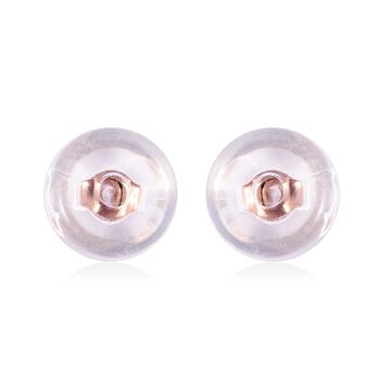 9 Paar Ohrstopper Set Rund, 925 Silber Kern mit Silikon, rhodiniert vergoldet ros&eacute;vergoldet