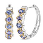 D joy Tansanit Ohrringe 925 Silber platiniert und vergoldet ca. 1.01 ct