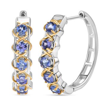 D&rsquo;Joy zweifarbige Tansanit Creolen - 1 ct.