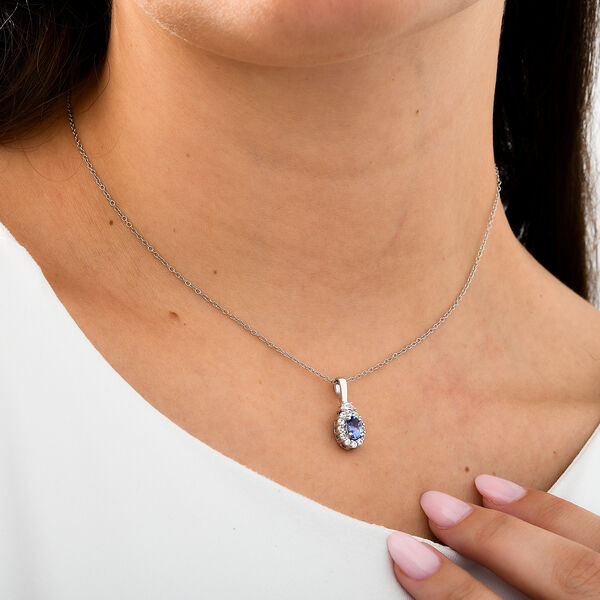 Crown of Light AAA Tansanit und Zirkon Anh&auml;nger mit Kette image number 2