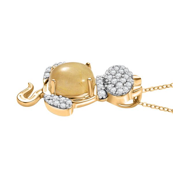 GP Trionfo Kollektion - Goldener Rutil Quarz, Zirkon und Kanchanaburi blauer Saphir Anh&auml;nger mit 50cm Kette - 4,41 ct. image number 5