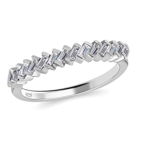 Diamant Band Ring 925 Silber Platin-&Uuml;berzug image number 4