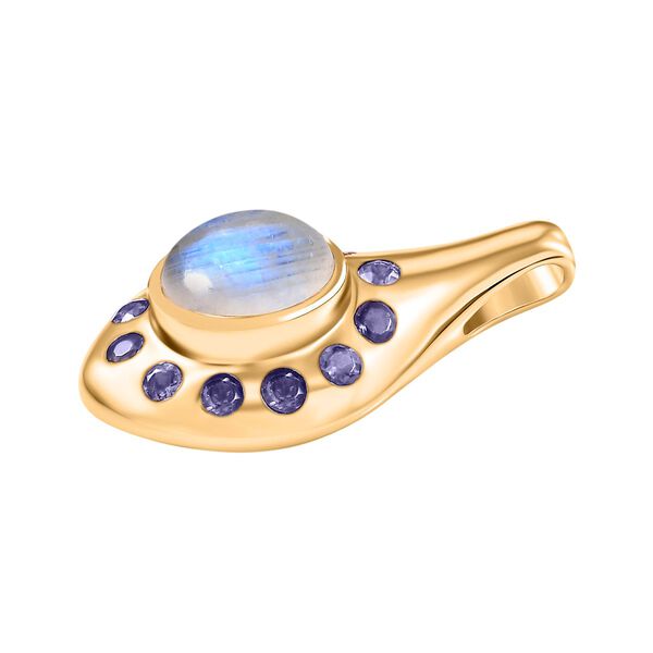 Regenbogen Mondstein und Iolith Ring und Anhänger image number 11