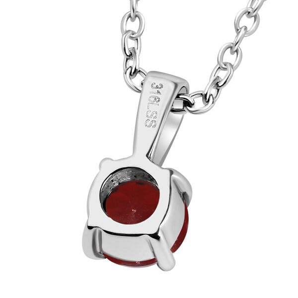 2er Set - Roter Zirkonia Anhänger mit Kette und Ring (Größe 16.00), Edelstahl image number 9