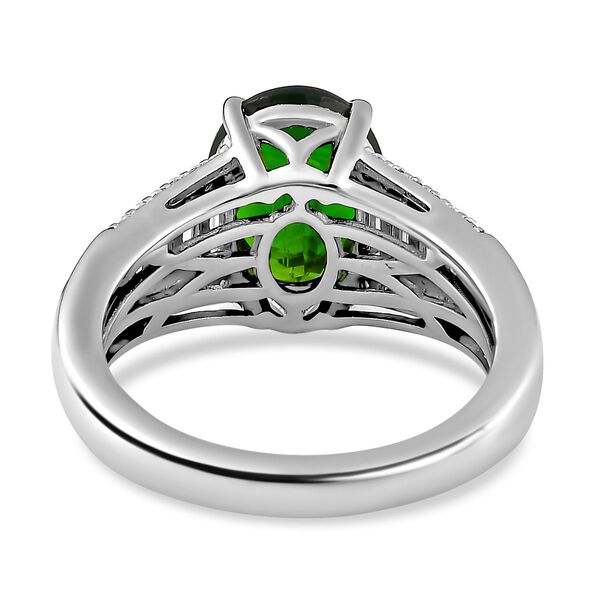 Nat&uuml;rlicher Chromdiopsid, Moissanit Ringe 925 Silber platiniert (Gr&ouml;&szlig;e 16.00) ca. 3,28 ct image number 6