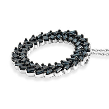 D'Joy Blauer Diamant Schmuckset ca. 50 cm 925 Silber Rhodiniert ca. 1.00 ct