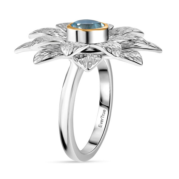 EVER TRUE Himmelblauer Topas Ring Nickelfreies Messing platiniert und vergoldet (Gr&ouml;&szlig;e 17.00) ca. 1,04 ct image number 4