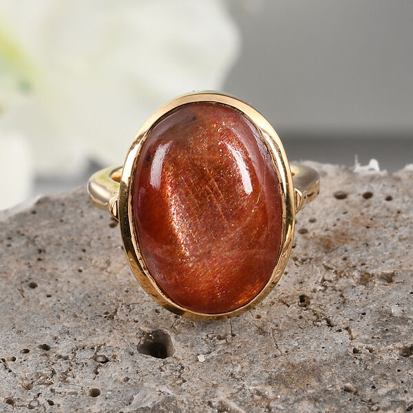 Korevora Sonnenstein Ring 925 Silber 585 Vergoldet image number 2