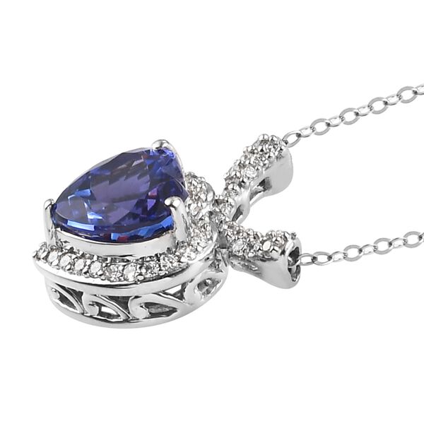 RHAPSODY AAAA Tansanit und Diamant-Anhänger mit Kette, VS E-F, 45 cm. 950 Platin ca. 2,32 ct image number 4