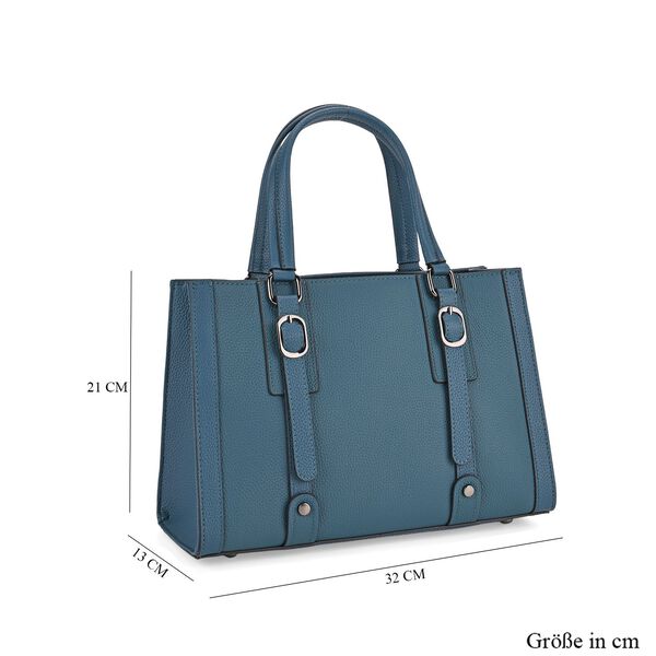 Crossbody Tasche aus 100% echtem Leder, 32x13x21 cm, Blau image number 7
