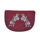 Schmuck Organizer mit besticktem Muster, Burgunderrot