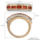 Mexikanischer Kirschfeuer-Opal und Zirkon Ring 925 Silber vergoldet image number 6