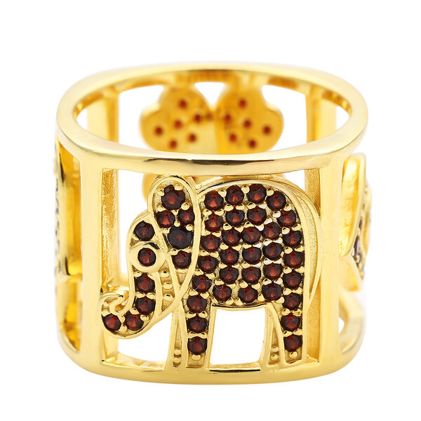 Roter Granat-Ring, 925 Silber vergoldet  ca. 1,42 ct image number 6