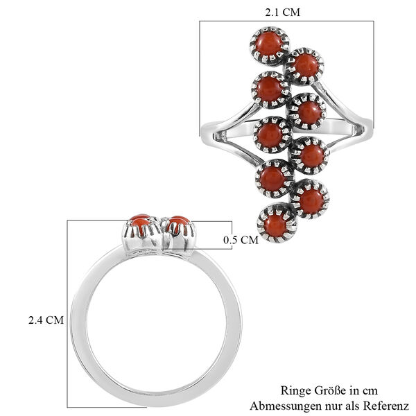 Korallen-Ring, 925 Silber platiniert  ca. 0,94 ct image number 5