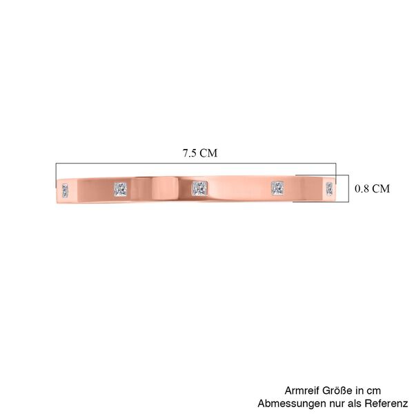 Weißer Kristall Armreif ca. 19 cm Reiner Edelstahl, rosévergoldet image number 7
