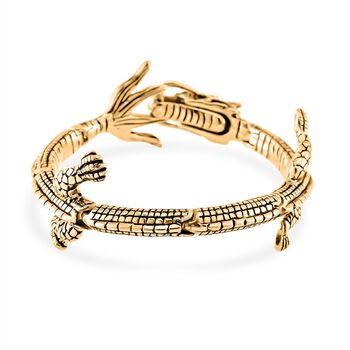 Designer Style- Drachen Armreif 316L Edelstahl ca. 20 cm ca. 71,50g, Goldfarben