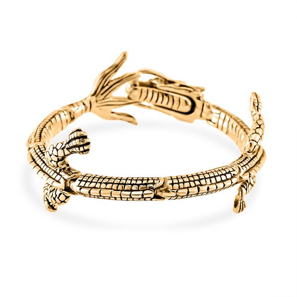 Designer Style- Drachen Armreif 316L Edelstahl ca. 20 cm ca. 71,50g, Goldfarben image number 3