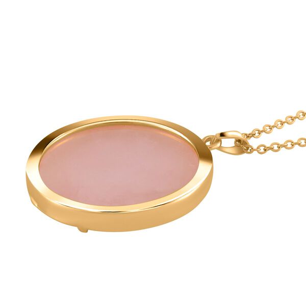 Rosenquarz Schmuckset Eisen Gelbes Gold, Legierung Gelbes Gold, Edelstahl IP-Gelbbeschichtung ca. 75.00 ct image number 3