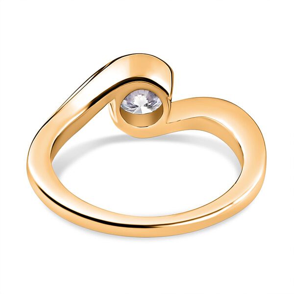 Moissanit Ring, 925 Silber 750 Gelbgold Vermeil - 0,76 ct. image number 7