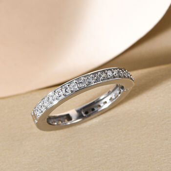 LUSTRO STELLA - Wei&szlig;er Zirkonia Ring 925 Silber platiniert  ca. 0,99 ct