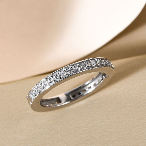 LUSTRO STELLA - Wei&szlig;er Zirkonia Ring 925 Silber platiniert  ca. 0,99 ct image number 2