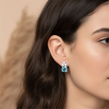 D'Joy AA blaue und wei&szlig;e Zirkon Ohrringe - 1,70 ct.