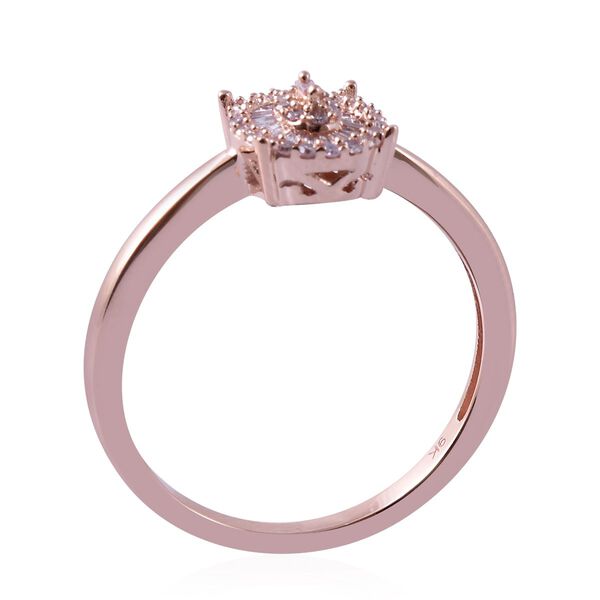 Nat&uuml;rlicher, rosa Diamant-Ring, 925 Silber Ros&eacute;gold Vermeil  ca. 0,15 ct image number 3