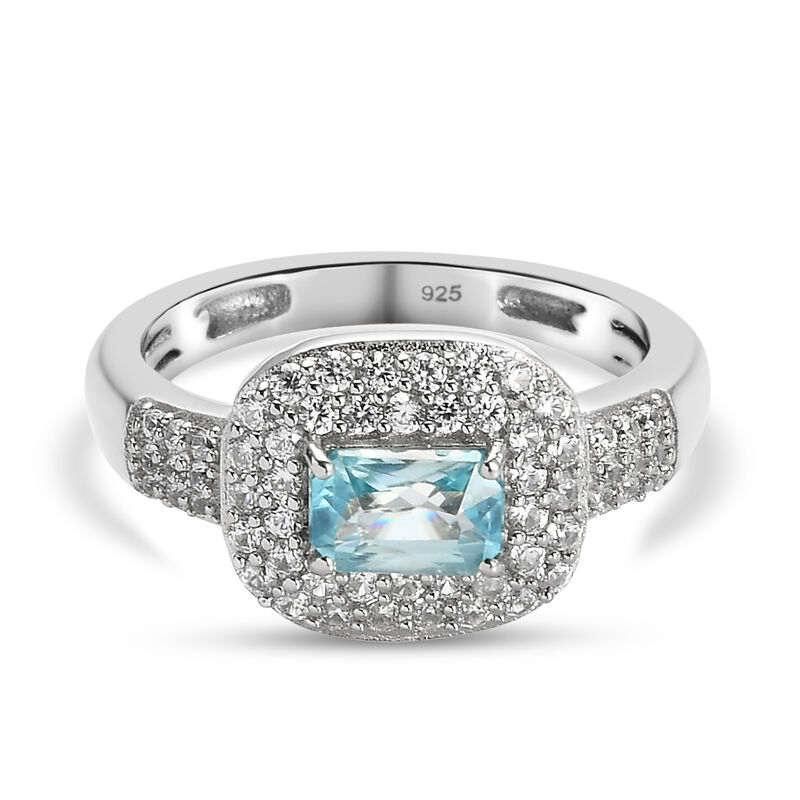 Kambodschanischer blauer und weißer Zirkon-Ring - 1,45 ct. image number 0